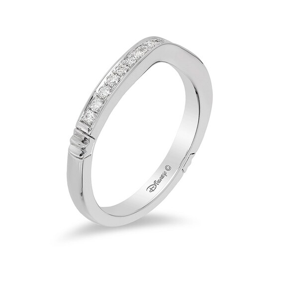 Previously Owned - Enchanted Disney Princess 1/5 CT. T.w. Diamond Contour Wedding Band in 14K White Gold