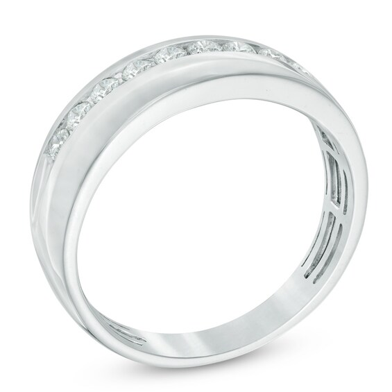 Previously Owned - 1/2 CT. T.w. Diamond Slant Wedding Band in 10K White Gold