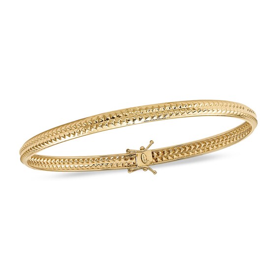 Previously Owned - 5.0mm Textured Flexible Bangle in 14K Gold - 8.0"