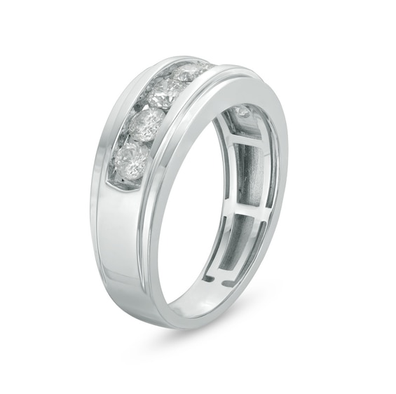 Previously Owned - 1-1/5 CT. T.w. Diamond Seven Stone Wedding Band in 10K White Gold