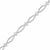 Thumbnail Image 1 of Previously Owned - 1/8 CT. T.W. Diamond Split Link Bracelet in 10K White Gold - 7.25"