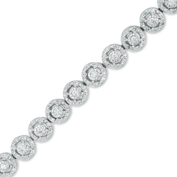 Previously Owned - 1 CT. T.w. Diamond Frame Line Bracelet in 10K White Gold