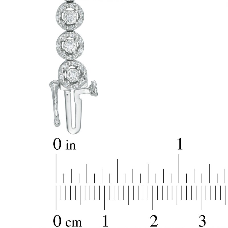 Main Image 2 of Previously Owned - 1 CT. T.W. Diamond Frame Line Bracelet in 10K White Gold