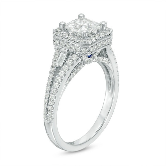 Previously Owned - Vera Wang Love Collection 1-3/4 CT. T.w. Diamond Frame Engagement Ring in 14K White Gold (I/Si2)