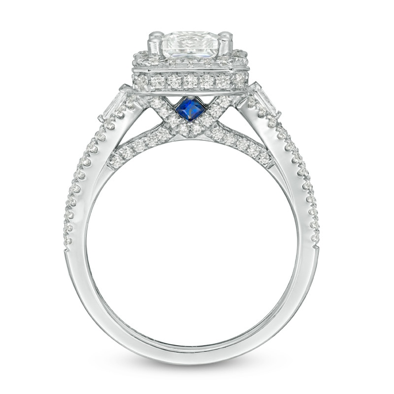 Main Image 3 of Previously Owned - Vera Wang Love Collection 1-3/4 CT. T.W. Diamond Frame Engagement Ring in 14K White Gold (I/SI2)