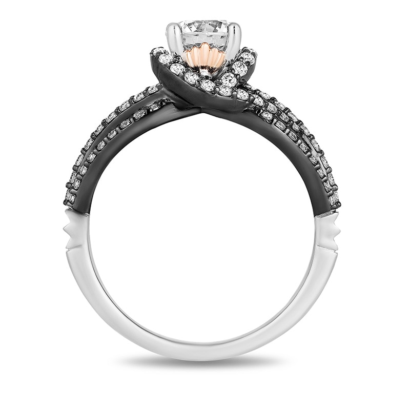 Main Image 3 of Previously Owned - Enchanted Disney Villains Ursula 1-1/4 CT. T.W. Diamond Frame Engagement Ring in 14K Two-Tone Gold