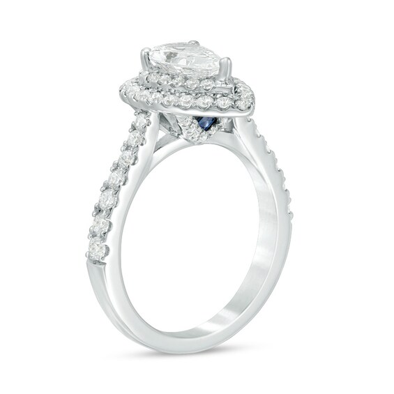 Previously Owned - Vera Wang Love Collection 1-3/4 CT. T.w. Diamond Frame Engagement Ring in 14K White Gold (I/Si2)
