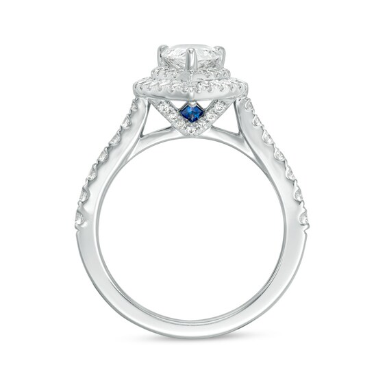 Previously Owned - Vera Wang Love Collection 1-3/4 CT. T.w. Diamond Frame Engagement Ring in 14K White Gold (I/Si2)
