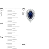 Thumbnail Image 3 of Previously Owned - Pear-Shaped Blue Sapphire and 1/8 CT. T.W. Diamond Frame Stud Earrings in 10K White Gold