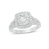 Thumbnail Image 1 of Previously Owned - 1 CT. T.W. Diamond Double Cushion Frame Vintage-Style Engagement Ring in 14K White Gold
