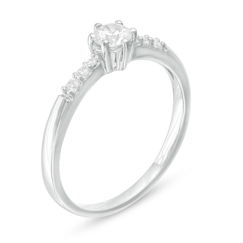 Main Image 3 of Previously Owned - 1/3 CT. T.W. Diamond Engagement Ring in 10K White Gold