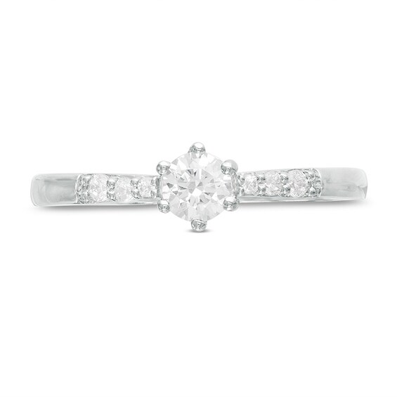 Previously Owned - 1/3 CT. T.w. Diamond Engagement Ring in 10K White Gold