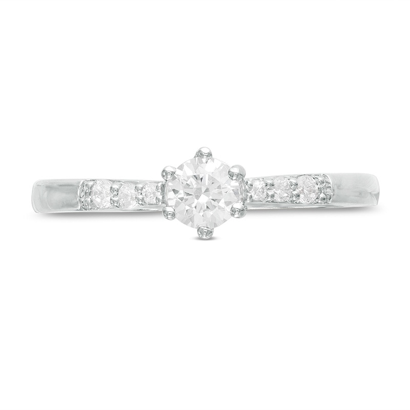Main Image 4 of Previously Owned - 1/3 CT. T.W. Diamond Engagement Ring in 10K White Gold