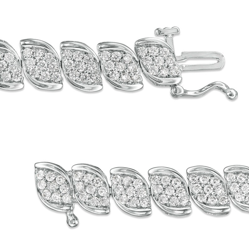 Main Image 2 of Previously Owned - 3 CT. T.W. Composite Diamond Tennis Bracelet in 10K White Gold