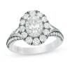 Thumbnail Image 1 of Previously Owned - Vera Wang Love Collection 1-1/2 CT. T.W. Oval Diamond Frame Engagement Ring in 14K Two-Tone Gold