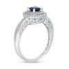 Thumbnail Image 2 of Previously Owned - 5.0mm Blue Sapphire and 1/5 CT. T.W. Diamond Double Frame Ring in 10K White Gold