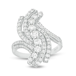 Previously Owned - Marilyn Monroe™ Collection 1 CT. T.W. Journey Diamond Bypass Ring in 10K White Gold