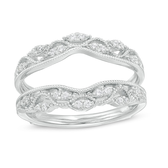 Previously Owned - 1/5 CT. T.w. Diamond Vintage-Style Solitaire Enhancer in 14K White Gold