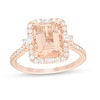 Thumbnail Image 1 of Previously Owned - Emerald-Cut Morganite and 1/2 CT. T.W. Diamond Frame Engagement Ring in 14K Rose Gold