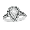 Thumbnail Image 1 of Previously Owned - Vera Wang Love Collection 1-1/5 CT. T.W. Pear-Shaped Diamond Frame Engagement Ring in 14K White Gold