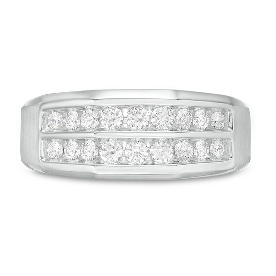 Previously Owned - Men's 3/4 CT. T.w. Diamond Double Row Channel-Set Anniversary Band in 10K White Gold