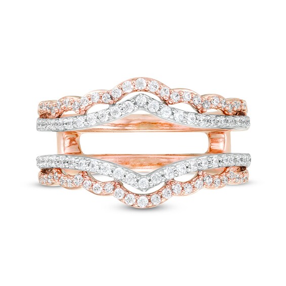 Previously Owned - 1/2 CT. T.w. Diamond Scallop Solitaire Enhancer in 14K Two-Tone Gold