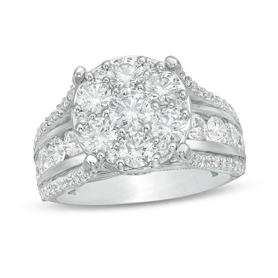 Previously Owned - 3 CT. T.w. Composite Diamond Channel Shank Engagement Ring in 14K White Gold