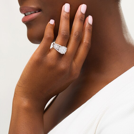 Previously Owned - 3 CT. T.w. Composite Diamond Channel Shank Engagement Ring in 14K White Gold