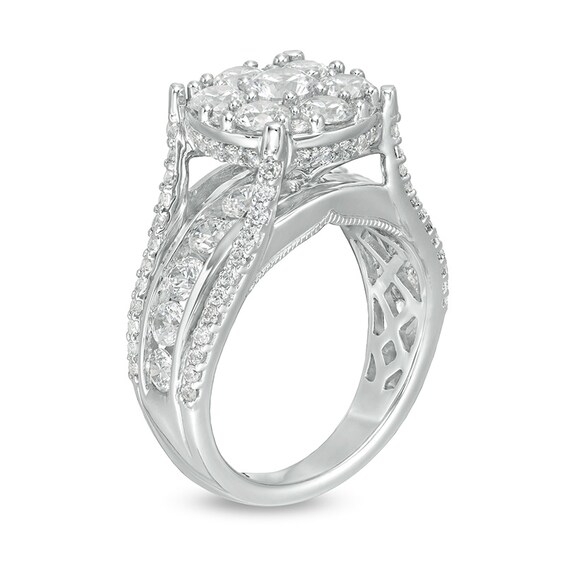 Previously Owned - 3 CT. T.w. Composite Diamond Channel Shank Engagement Ring in 14K White Gold