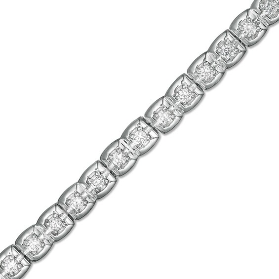 Previously Owned - 1 CT. T.w. Diamond Square Tennis Bracelet in 10K White Gold