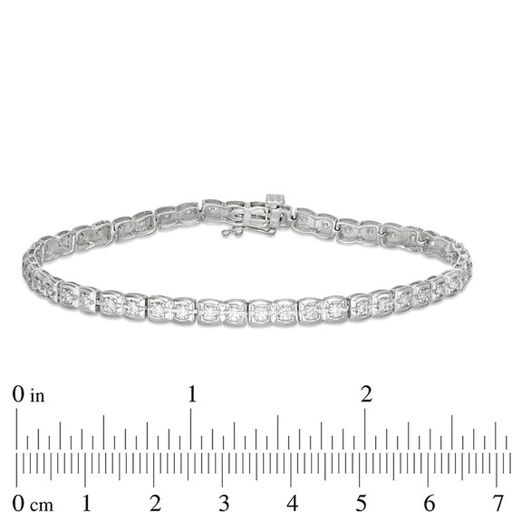 Previously Owned - 1 CT. T.w. Diamond Square Tennis Bracelet in 10K White Gold