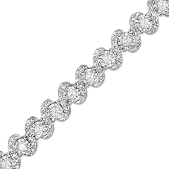 Previously Owned - 3 CT. T.w. Diamond Cascading Tennis Bracelet in 10K White Gold