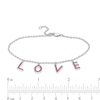 Thumbnail Image 4 of Previously Owned - Ruby "LOVE" Letter Station Bracelet in Sterling Silver - 8"