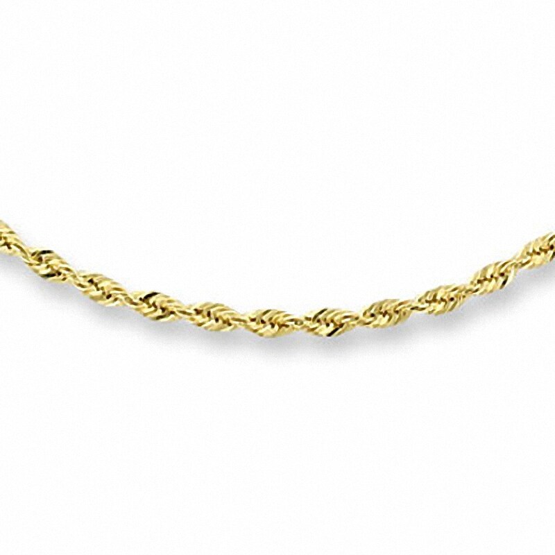 Main Image 1 of Previously Owned - 3.0mm Diamond-Cut Glitter Rope Chain Necklace in 10K Gold - 20"