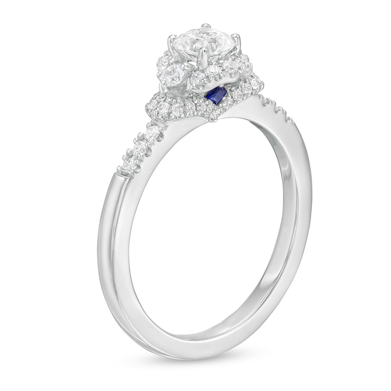 Main Image 3 of Previously Owned - Vera Wang Love Collection 5/8 CT. T.W. Diamond Hexagonal Frame Engagement Ring in 14K White Gold