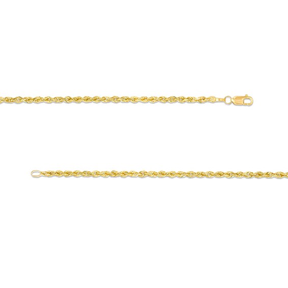 Previously Owned - Men's 2.4mm Diamond-Cut Glitter Rope Chain Necklace in 10K Gold - 24"