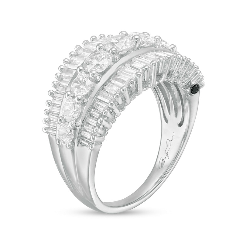 Main Image 2 of Previously Owned - Marilyn Monroe™ Collection 2 CT. T.W. Baguette and Round Diamond Multi-Row Ring in 14K White Gold
