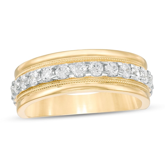 Previously Owned - Men's 1 CT. T.w. Diamond Milgrain Wedding Band in 10K Gold