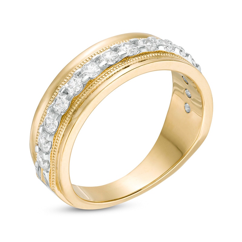 Main Image 2 of Previously Owned - Men's 1 CT. T.W. Diamond Milgrain Wedding Band in 10K Gold