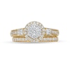 Thumbnail Image 4 of Previously Owned 1 CT. T.W. Composite Diamond Frame Vintage-Style Soldered Bridal Set in 10K Gold