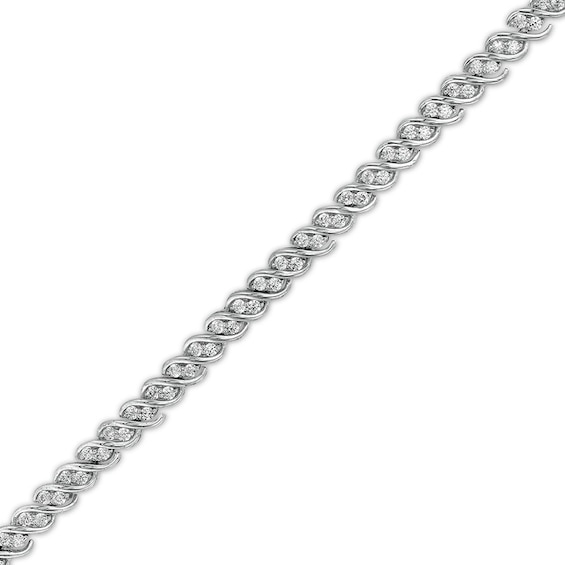 Previously Owned - 1 CT. T.w. Diamond Twist Line Bracelet in 10K White Gold