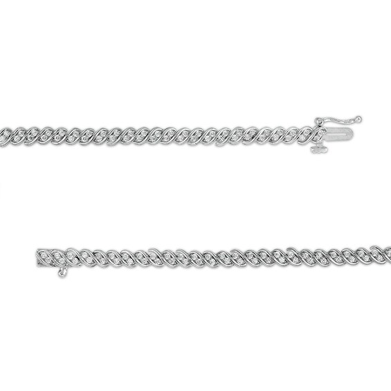 Previously Owned - 1 CT. T.w. Diamond Twist Line Bracelet in 10K White Gold