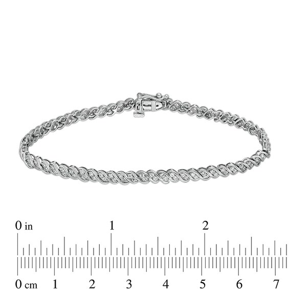 Previously Owned - 1 CT. T.w. Diamond Twist Line Bracelet in 10K White Gold