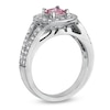 Thumbnail Image 2 of Previously Owned - 1 CT. T.W. Princess-Cut Pink and White Diamond Frame Split Shank Engagement Ring in 14K White Gold