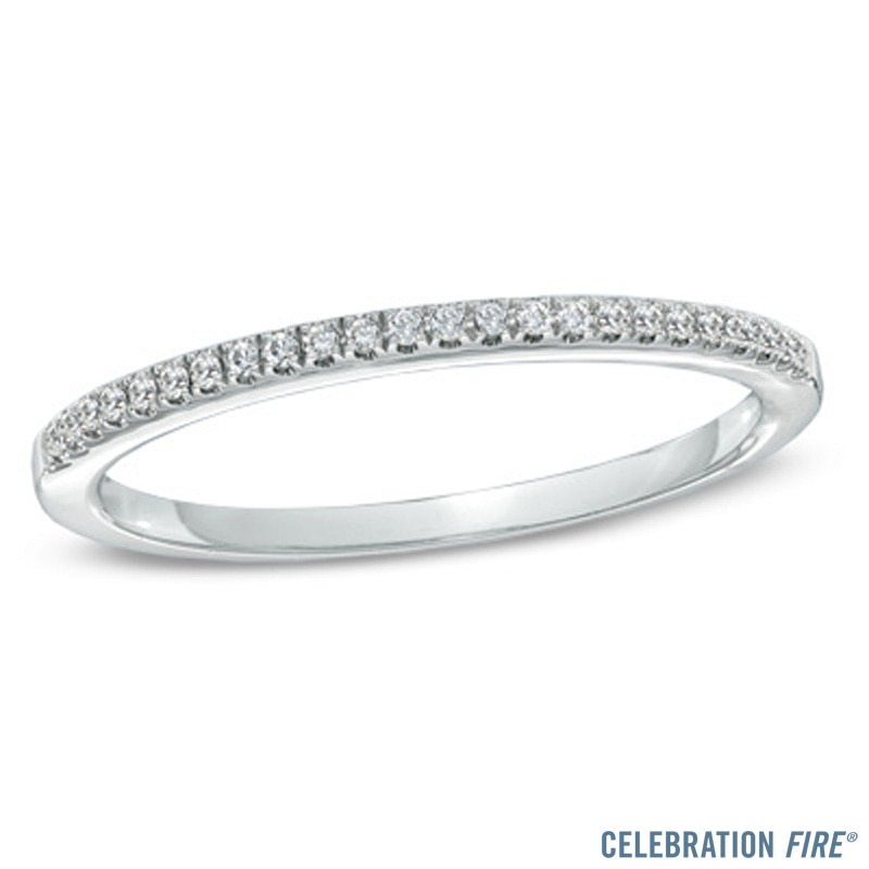 Main Image 1 of Previously Owned - 1/10 CT. T.W. Diamond Wedding Band in 14K White Gold (I/SI2)