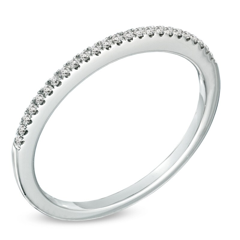 Main Image 2 of Previously Owned - 1/10 CT. T.W. Diamond Wedding Band in 14K White Gold (I/SI2)