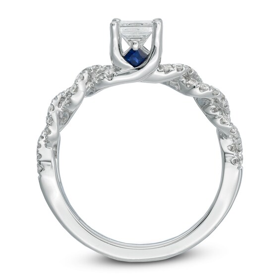 Previously Owned - Vera Wang Love Collection 3/4 CT. T.w. Diamond Cascading Shank Engagement Ring in 14K White Gold
