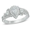 Thumbnail Image 1 of Previously Owned - Vera Wang Love Collection 1 CT. T.W. Pear-Shaped Diamond Three Stone Ring in 14K White Gold