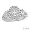 Thumbnail Image 1 of Previously Owned - Vera Wang Love Collection 1-1/2 CT. T.W. Oval Diamond Three Stone Engagement Ring in 14K White Gold