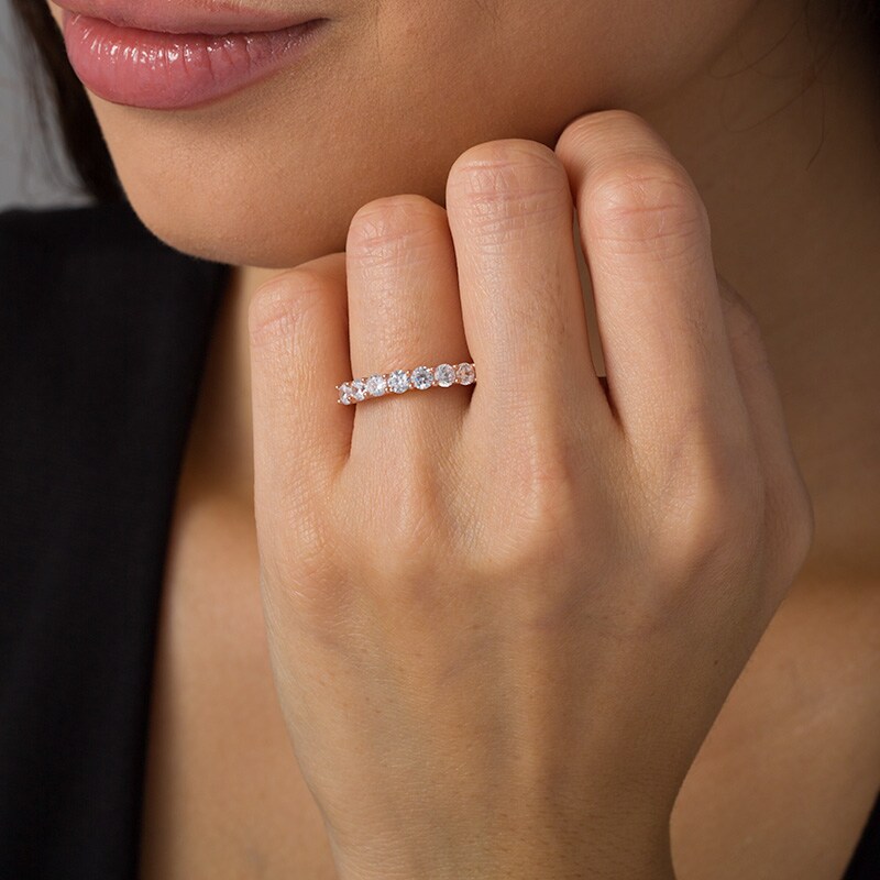 Main Image 2 of Previously Owned - 1 CT. T.W. Diamond Seven Stone Anniversary Band in 10K Rose Gold